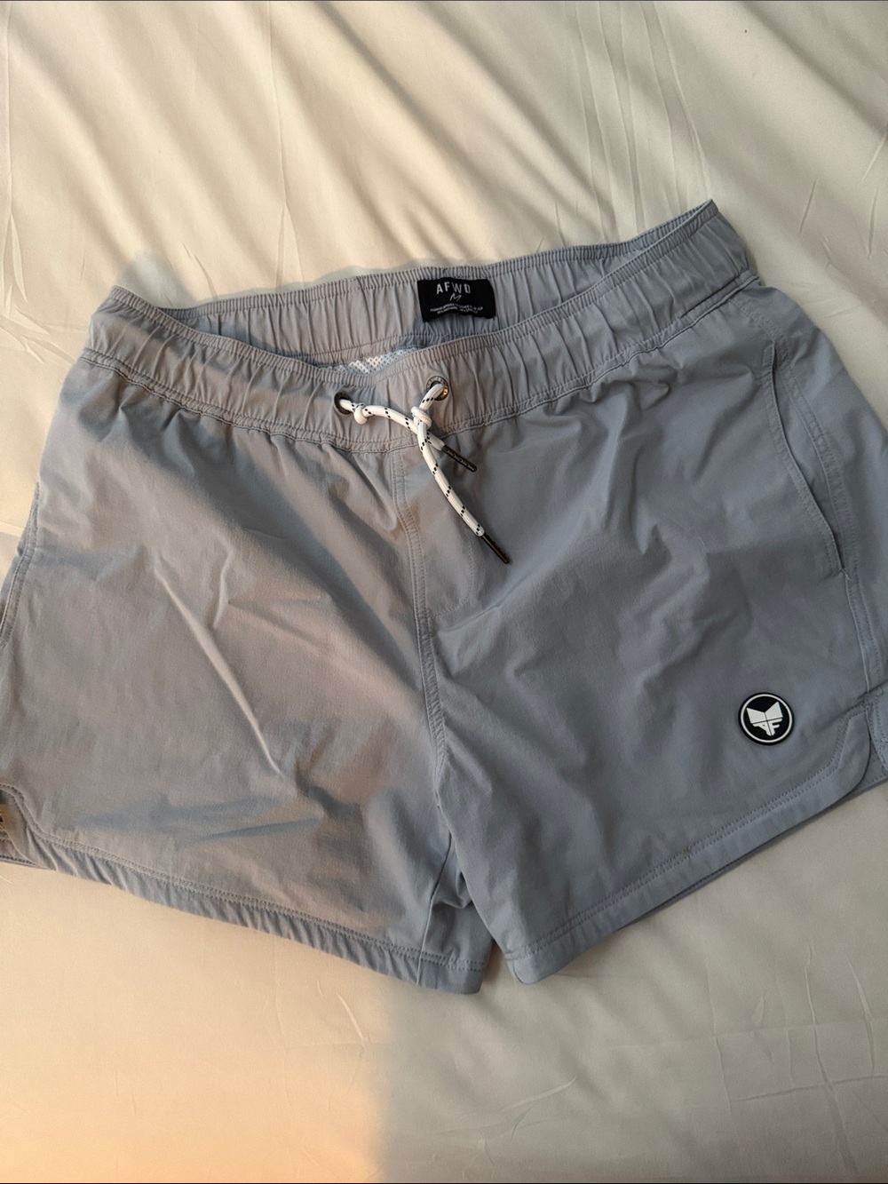 AFW Women's Light Gray Athletic Shorts with Drawstring